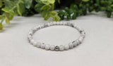 Meraki Gemstones - White Howlite Stretchable Bracelet 4MM Beads-7.5 Inches Long - Janine Design