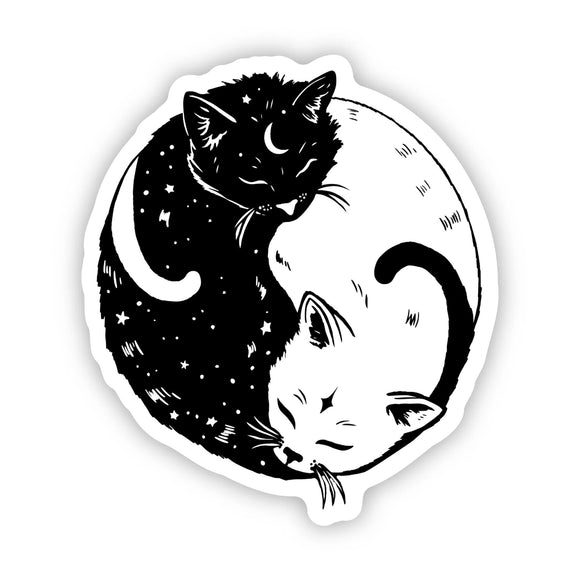Yin and Yang cat sticker - Janine Design