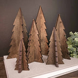 Large-Wood 3D Stained Trees Holiday Christmas Decor - Janine Design