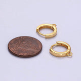 Aim Eternal - 14K Gold Filled 12mm Flat Minimalist Huggie Open Loop Earrings Finding Supply | Z-568 Z-640