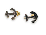 Anchor Silver Studs -anchor shaped sterling studs on my branded earring card
