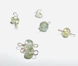 Tiny Gemstone Connectors-Gold Filled Gemstone Connector- Permanent Jewelry Connector- Wire Wrapped Connector -aquamarine gemstone connectors light blue green
