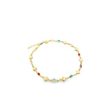 MIA Jewelry - 18K Gold Filled Multicolor CZ Heart Bracelet for Kids