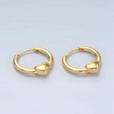 Gold Filled Heart Huggie Hoop Earrings - Janine Design