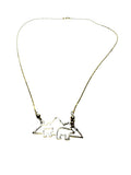 Necklace with a bear-shaped pendant on a white background