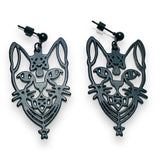 Black Laser cut Earrings/ Brass Earrings - Janine Design