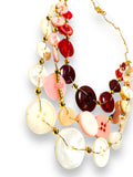 Button Necklace- Warm Tones - Janine Design