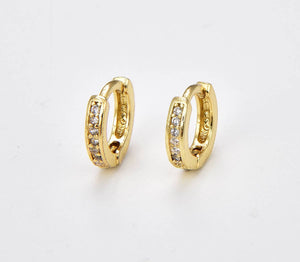 Dainty Huggie Hoop CZ Earrings* - Janine Design