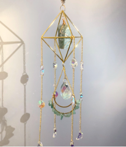 Aventurine | Crystal Wind Chime Moon and Sun Catcher