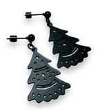 Black Laser cut Earrings/ Brass Earrings - Janine Design