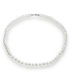 Classic Pearl Necklace - white high-grade pearls with sterling clasp 