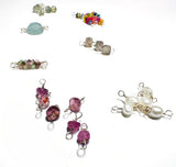 Tiny Gemstone Connectors-Gold Filled Gemstone Connector- Permanent Jewelry Connector- Wire Wrapped Connector - Janine Design