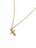 cross necklace back view