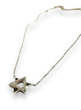Star of David Necklace - cz encrusted pendant on sterling chain