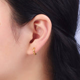 24K Gold Filled Hoop Earrings-Sleeper Earrings 15mm
