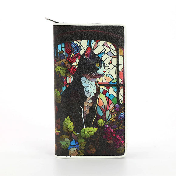 Cat Wallet- Stained Glass Cat Wallet - Janine Design
