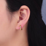 Aim Eternal - 16K Gold Filled 15mm Minimalist Huggie Drop Open Loop Earring Findings | Z1036