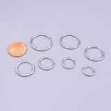 White Gold Filled -Silver Minimalist Huggie Endless Hoop Earrings - Janine Design