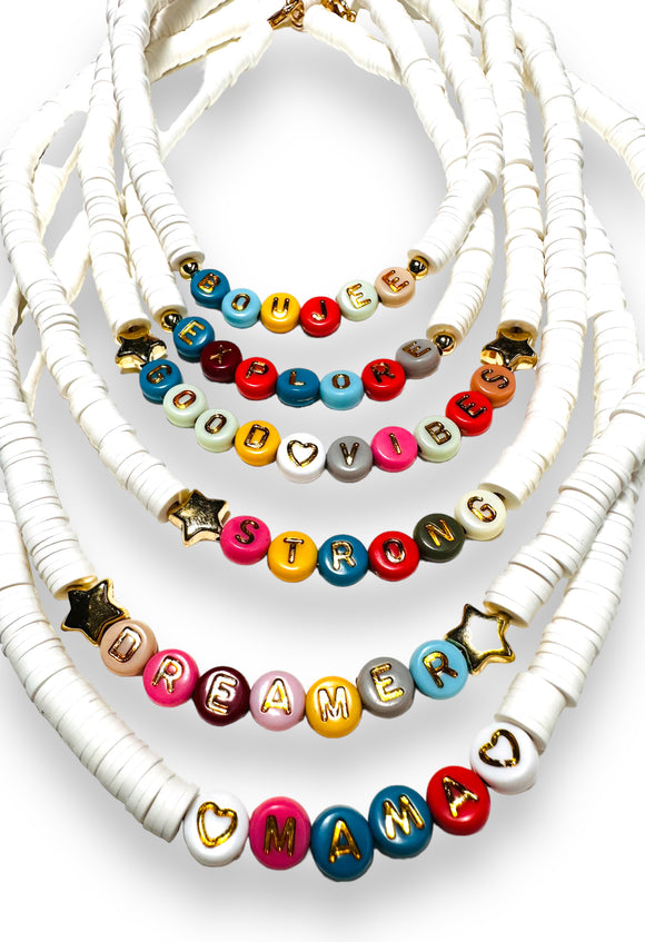 Colorful Clay Bead Collection-Anklets, Necklaces and Bracelets - Janine Design