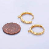 Aim Eternal - 16K Gold Filled 15mm Minimalist Huggie Drop Open Loop Earring Findings | Z1036