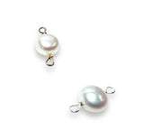 Tiny Gemstone Connectors-Gold Filled Gemstone Connector- Permanent Jewelry Connector- Wire Wrapped Connector - freshwater pearl connectors