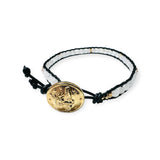 Wrap Bracelet, Power Gemstone Leather Bracelet, Single leather wrap gemstone bracelet-Moonstone golden