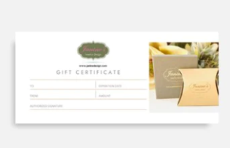 Janine's Jewelry Design Gift Certificate/ Quality Paper Gift Certificate