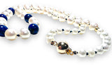 Lapis Lazuli and Frewshater Pearl Necklace - Janine Design