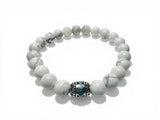 howlite and silver Gemstone Beaded Stretch Bracelets - Janine Design