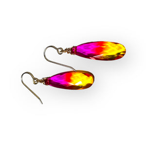 Quartz Earrings With Bright Colors