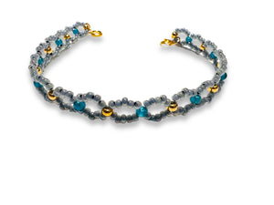 Tiny Woven Crystal Bracelet/7.5” bracelet