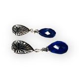 Lapis Lazuli Earrings, Silver Stud Gemstones Earrings
