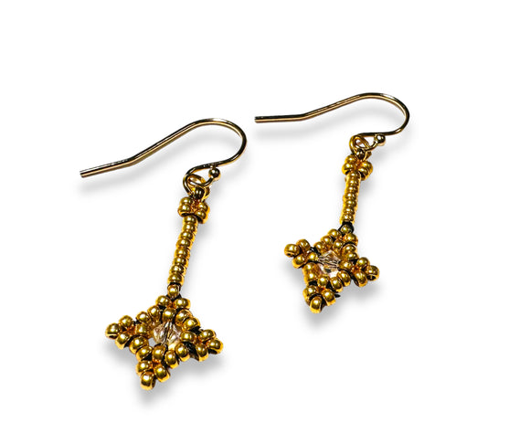 Crystal Woven Earrings - Janine Design