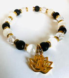 Lotus Gemstone Stretch Bracelet
