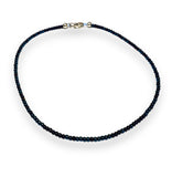 Blue Beaded Anklet/Hematite Anklet-XL anklet - Janine Design