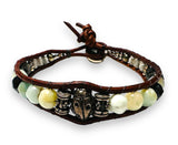Wrap Bracelet, Power Gemstone Leather Bracelet, Single leather wrap gemstone bracelet-Power Bracelet