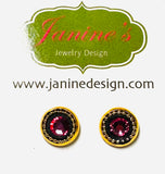 Chain and Crystal Studs/Sprkle Studs,GP Stud Earrings - Janine Design