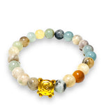 Gemstone Stretch Bracelet-Labradorite, agate, Calcite, Chalcedony Gemstone Stretch Bracelet