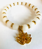 Lotus Gemstone Stretch Bracelet