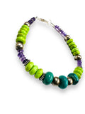 Beaded Amethyst, Turquoise and Agate Bracelet - Janine Design