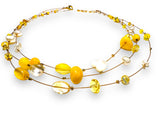 Real Gemstone Floating Galaxy Necklace- Yellow