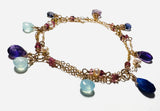 Gold and Gemstone Bracelet That Turns Into A Necklace