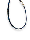 Blue Beaded Anklet/Hematite Anklet-XL anklet - Janine Design