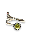 Mermaid Ring, Gemstone Ring, Sterling or Brass Ring, Mermaid Rings