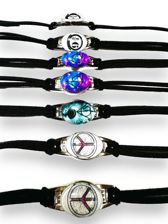 Suede and glass Design Bracelet