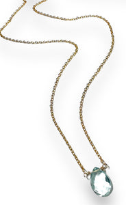 Aquamarine Gemstone Necklace, Layering Necklace