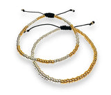 Adjustable Friendship Bracelet/6-8 MM Glass Friendship Bracelet/Faceted Bead Bracelet - Janine Design