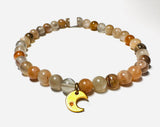 Gemstone Stretch Bracelet-Labradorite, agate, Calcite, Chalcedony Gemstone Stretch Bracelet