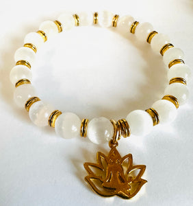 Lotus Gemstone Stretch Bracelet