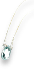 Aquamarine Gemstone Necklace, Layering Necklace-Uni-T